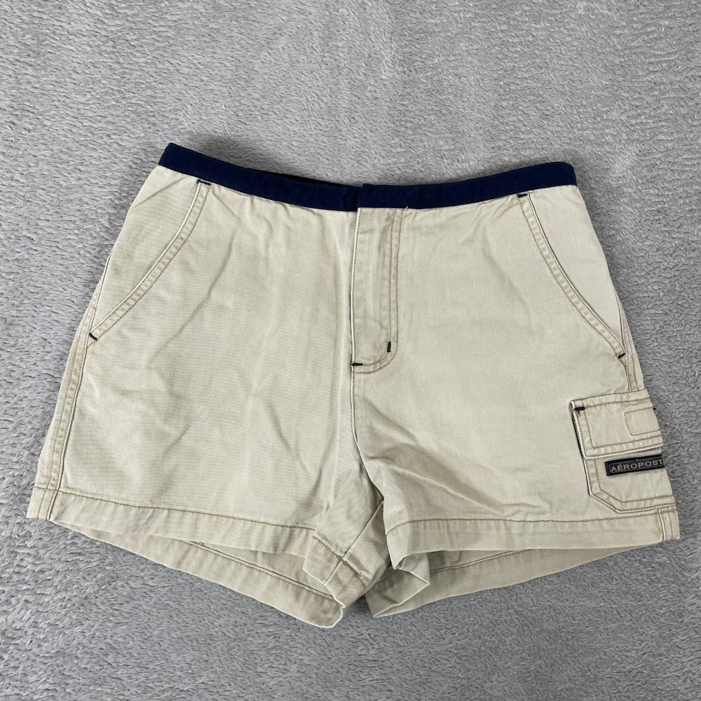 Aeropostale Cargo Shorts Womens 0 Tan Khaki Y2K Utility Gorpcore Cotton Twill